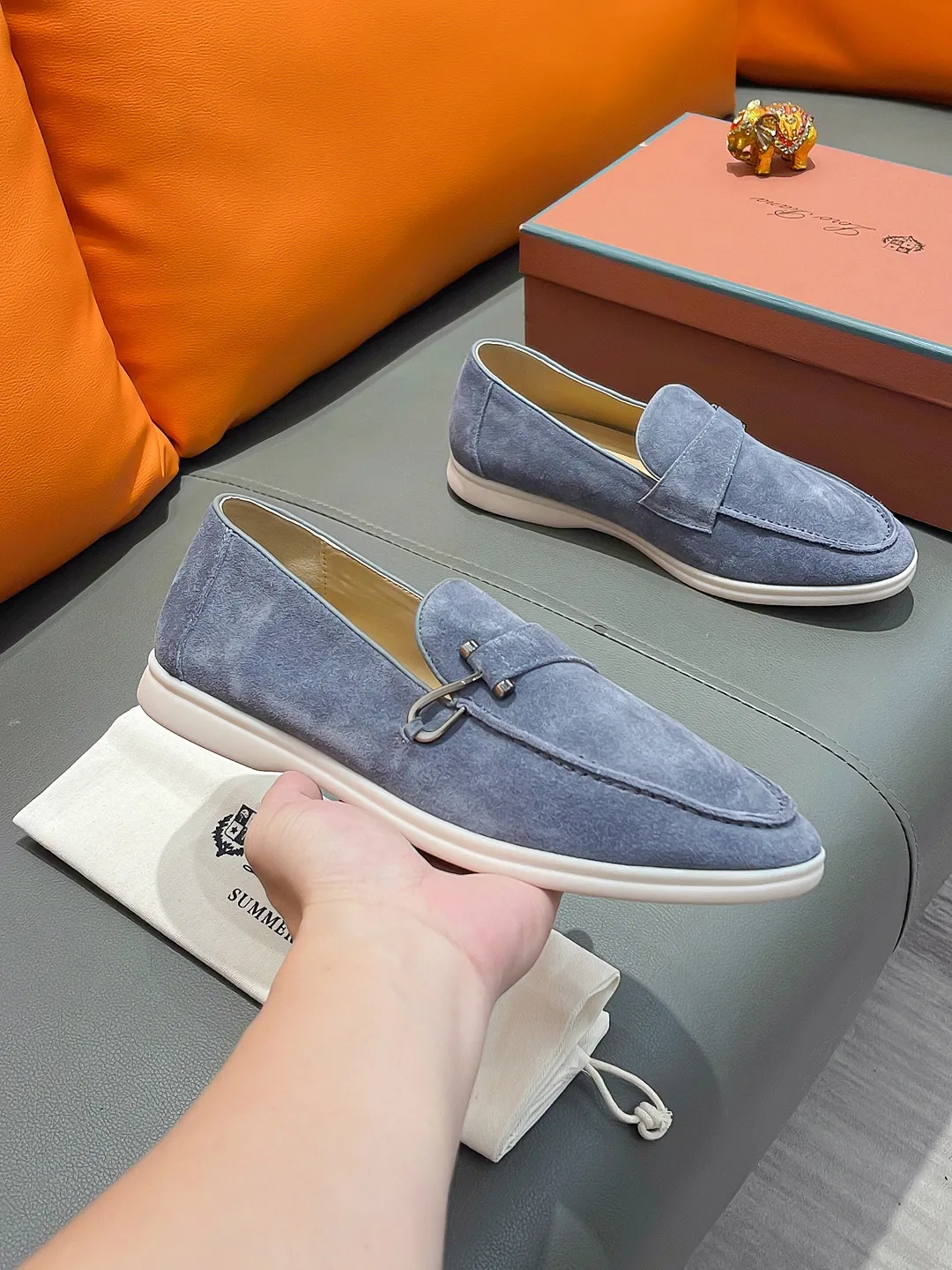 Men's shoes LORO PIANA "LP" P420 Regular size: 38-44 (casual shoes) Product materials: Selected high-mercerized suede upper, comfortable sheepskin lining; original outsole.